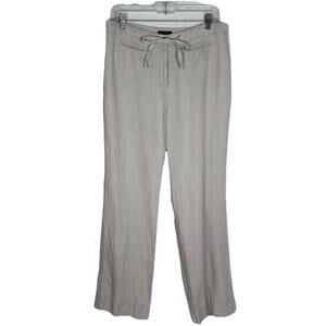 Charter Club Classic Fit Beige 100% Linen Drawstring Waist Pants Size 12